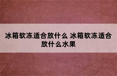 冰箱软冻适合放什么 冰箱软冻适合放什么水果